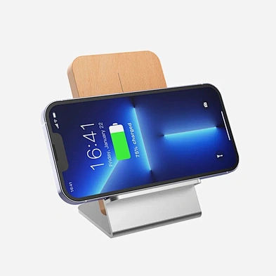 New arrivals Qi Standard Wireless Charger Fast Charging Dock Wood Charging Stand for Qi Mobile Phone
