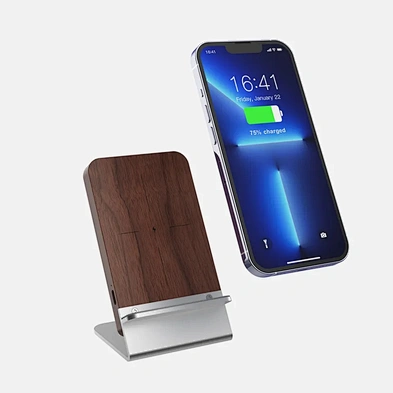 New arrivals Qi Standard Wireless Charger Fast Charging Dock Wood Charging Stand for Qi Mobile Phone